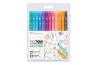 TOMBOW Fasermaler TwinTone Marker Pastell F., WS-PK12P2