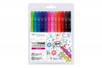 TOMBOW Fasermaler TwinTone Marker Helle F., WS-PK12P1