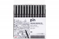 UNI-BALL Fineliner Pin schwarz 12 Stück, PIN-200/S