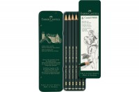 FABER-CASTELL Bleistift CASTELL 9000, 119063, Metalletui 6 Stück