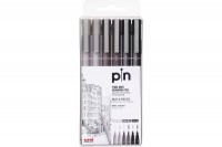 UNI-BALL Fineliner Pin 0.1/0.5mm 3 Farben 6 Stück, PIN-200/S