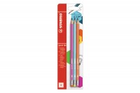 STABILO Bleistift 160 mit Gummi HB assortiert 3 Stk., B-50500